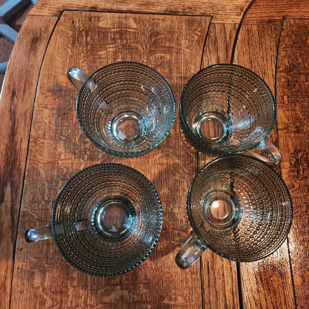 Vintage Glass Teacups Set of 4
